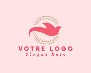 Woman - Elegant Dove Nest Circle logo design