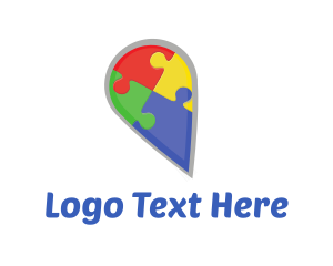 Pin - Puzzle Location Pin logo design