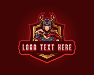 Mythology - Gaming Female Valkyrie Superhero logo design