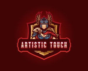 Gaming Female Valkyrie Superhero logo design