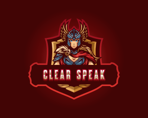 Gaming Female Valkyrie Superhero logo design