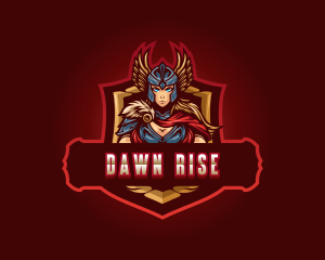 Gaming Female Valkyrie Superhero logo design