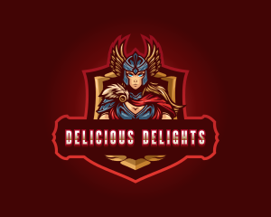 Gaming Female Valkyrie Superhero logo design