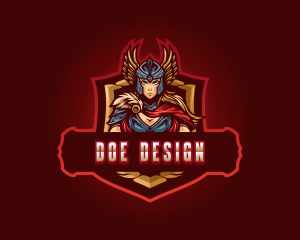 Gaming Female Valkyrie logo design