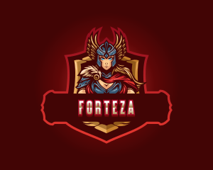 Gaming Female Valkyrie Superhero logo design