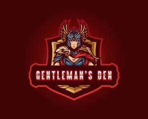 Gaming Female Valkyrie Superhero logo design