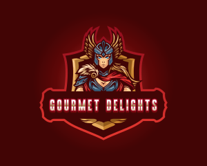 Gaming Female Valkyrie Superhero logo design