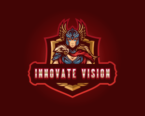 Gaming Female Valkyrie Superhero logo design