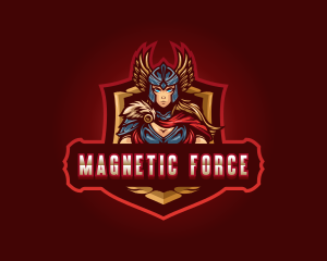 Gaming Female Valkyrie Superhero logo design