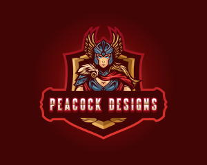 Gaming Female Valkyrie logo design