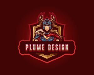 Gaming Female Valkyrie logo design