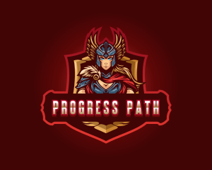 Gaming Female Valkyrie Superhero logo design