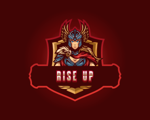 Gaming Female Valkyrie Superhero logo design