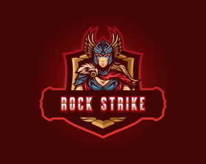 Gaming Female Valkyrie Superhero logo design