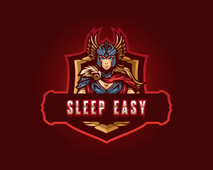 Gaming Female Valkyrie Superhero logo design