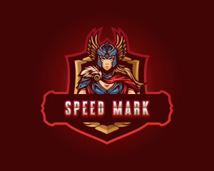 Gaming Female Valkyrie Superhero logo design