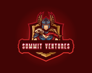 Gaming Female Valkyrie Superhero logo design