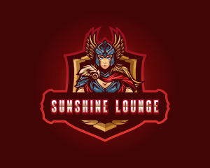 Gaming Female Valkyrie Superhero logo design