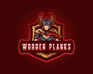 Gaming Female Valkyrie Superhero logo design