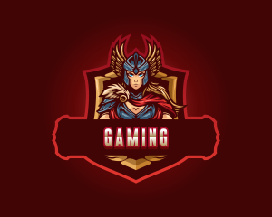 Gaming Female Valkyrie logo design