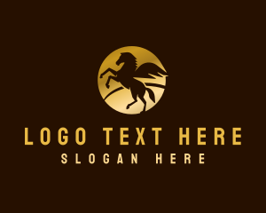 Luxury - Pegasus Winged Horse logo design