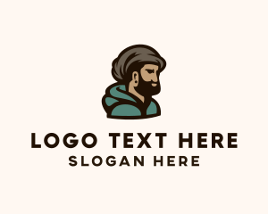 Gamer - Cool Beard Man logo design