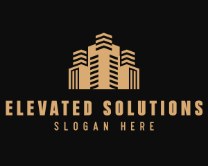 High Rise Building Realty logo design