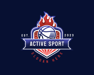 Fire - Basketball Competition League logo design