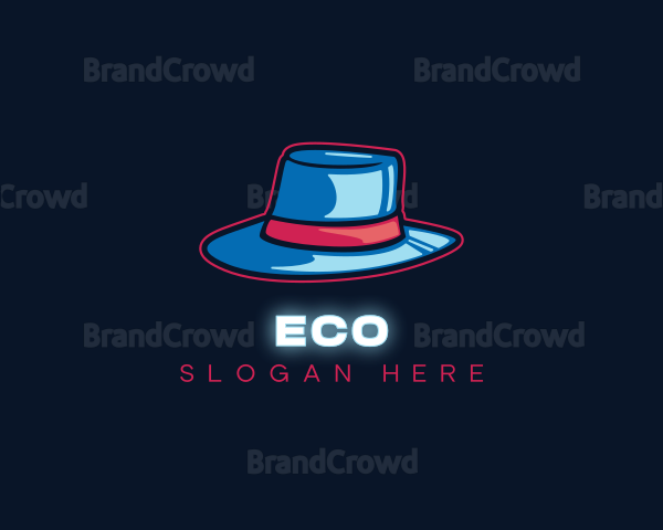 Neon Panama Hat Logo