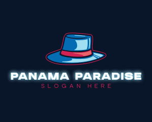 Neon Panama Hat logo design