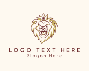 King - Angry Lion King Mascot logo design