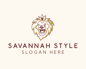 Savannah - Lion King Crown logo design