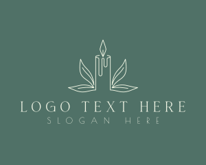 Light - Candle Leaves Wellness logo design