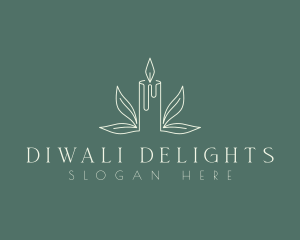 Diwali - Candle Leaves Wellness logo design