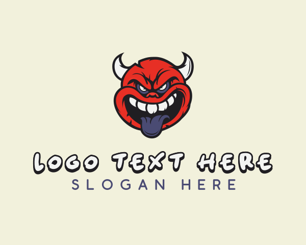 Rebel - Devil Horn Tongue logo design