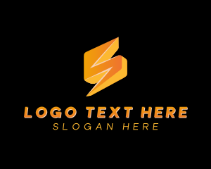 Electrical Bolt Letter S logo design