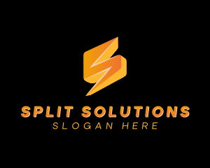 Electrical Bolt Letter S logo design