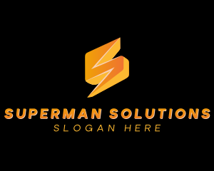 Electrical Bolt Letter S logo design