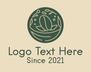 Organic - Monoline Coffee Bean Badge logo design