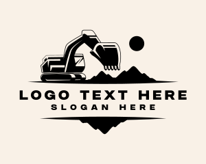 Digger - Mining Excavator Backhoe logo design