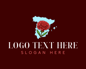 Map - Spain Floral Gardening logo design