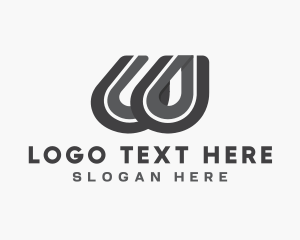 Curved - Modern Advertising Letter W logo design
