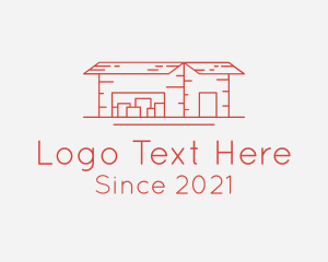 Minimalist - Red Warehouse Facility logo design