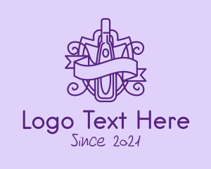 Burgundy - Liquor Shop Badge logo design