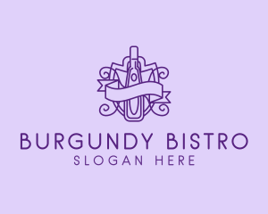 Burgundy - Liquor Winery Crest logo design