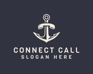 Call - Nautical Anchor Telephone logo design