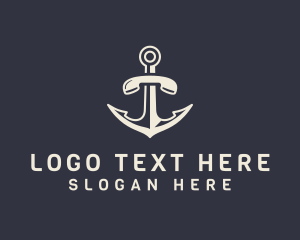Oceanic - Nautical Anchor Telephone logo design
