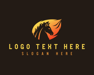 Flame - Stallion Horse Flame logo design