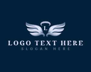 Angelic - Halo Angel Wings logo design