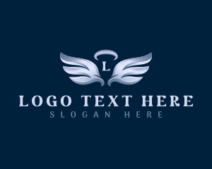 Cherubim - Halo Angel Wings logo design